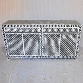 Bone inlay Star Geometrical pattern Black Sideboard